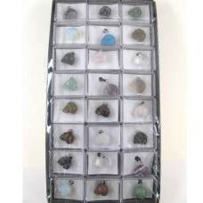 Pendant Pack on Cord - Skull Assorted Stones 24 piece pack