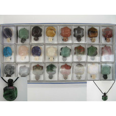 Pendant Pack on Cord - Turtle Assorted Stones 24 piece pack