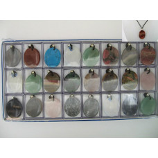 Pendant Pack on Cord - Worry Stone Assorted Stones 24 piece pack