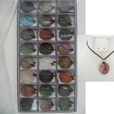 Pendant Pack on Cord - Yin Yang Assorted Stones 24 piece pack