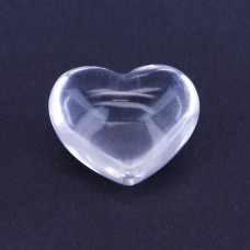 Large Gemstone Heart 1.75 Inch - 10 pcs pack (Puff)  - Clear Quartz