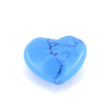 Large Gemstone Heart 1.75 Inch - 10 pcs pack (Puff)  - Howlite Turquoise