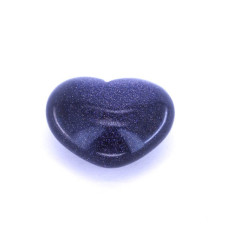 Small Gemstone Heart - 24 pcs pack (Puff - about 1 x 1.25 inch) - Blue Goldstone