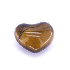 Small Gemstone Heart - 24 pcs pack (Puff - about 1 x 1.25 inch) - Tiger Eye