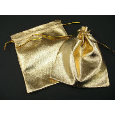 Metallic Fabric Pouch Large 3.5 Inch x 4.5 Inch 12 piece pack-Gold