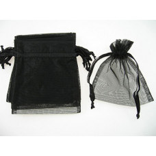 Organza Pouch Large 12 piece pack - Black