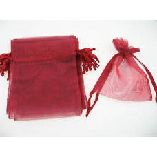 Organza Pouch Large 12 piece pack - Burgundy