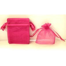 Organza Pouch Large 12 piece pack - Hot Pink