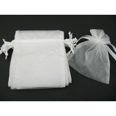 Organza Pouch Large 12 piece pack - White