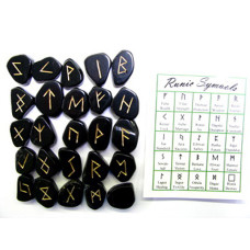 Runes - Black Obsidian 25 pc set