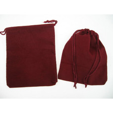 Velvet Pouch Large 4.5 Inch x 3.5 Inch 12 piece pack - Burgundy