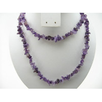 30-34 Inch Chip Necklace - Amethyst - 10 pcs pack