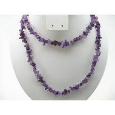 30-34 Inch Chip Necklace - Amethyst - 10 pcs pack