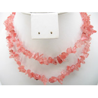 30-34 Inch Chip Necklace - Cherry Quartz - 10 pcs pack