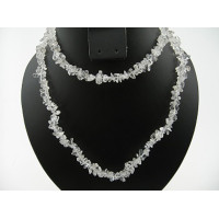 30-34 Inch Chip Necklace - Clear Quartz  - 10 pcs pack