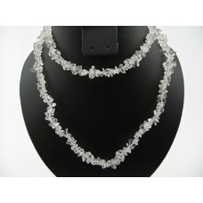 30-34 Inch Chip Necklace - Clear Quartz  - 10 pcs pack