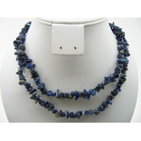 30-34 Inch Chip Necklace - Lapis  - 10 pcs pack