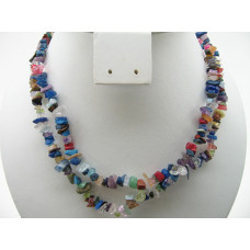 30-34 Inch Chip Necklace - Mixed Stone  - 10 pcs pack