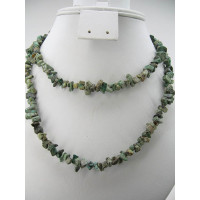 30-34 Inch Chip Necklace - Natural Turquoise  - 10 pcs pack