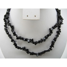 30-34 Inch Chip Necklace - Black Obsidian - 10 pcs pack