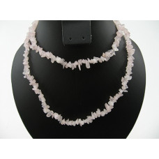 30-34 Inch Chip Necklace - Rose Quartz  - 10 pcs pack