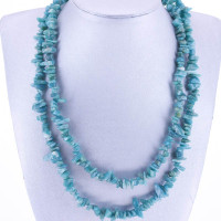 30-34 Inch Chip Necklace - Amazonite - 10 pcs pack