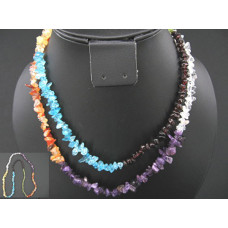 30-34 Inch Chip Necklace - Chakra Translucent - 10 pcs pack