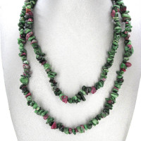 30-34 Inch Chip Necklace - Ruby Zoisite  - 10 pcs pack