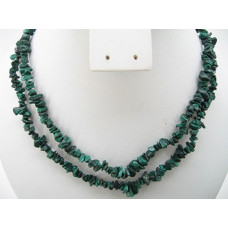 30-34 Inch Chip Necklace - Malachite  - 10 pcs pack