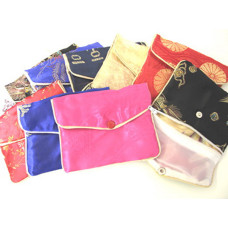 Brocade Pouch with Snap and Zip 10X12cm 10 piece pack