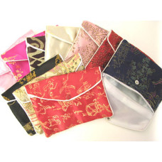 Brocade Pouch with Snap and Zip 11X16cm 10 piece pack