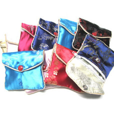 Brocade Pouch with Snap and Zip 7X10cm 10 piece pack