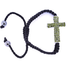 Rhinestone Cross Bracelet - Green