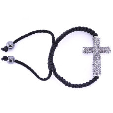 Rhinestone Cross Bracelet - Smoky Clear