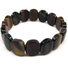 Gemstone Stretch Bracelet - Oval - Multi Color Tiger Eye