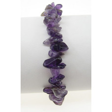 7 Inch Stretch Chip Bracelet - Amethyst -10 pcs pack