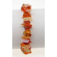 7 Inch Stretch Chip Bracelet - Carnelian  -10 pcs pack