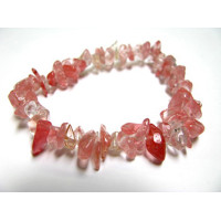 7 Inch Stretch Chip Bracelet - Cherry Quartz  -10 pcs pack