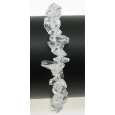 7 Inch Stretch Chip Bracelet - Clear Quartz  -10 pcs pack