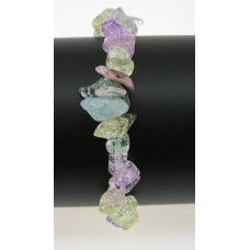 7 Inch Stretch Chip Bracelet - Flower Quartz  -10 pcs pack