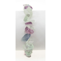 7 Inch Stretch Chip Bracelet - Fluorite  -10 pcs pack