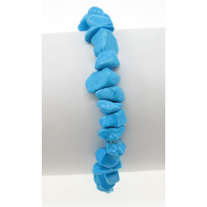 7 Inch Stretch Chip Bracelet - Howlite Turquoise  -10 pcs pack