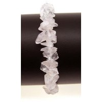 7 Inch Stretch Chip Bracelet - Rose Quartz  -10 pcs pack