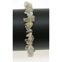 7 Inch Stretch Chip Bracelet - Rutilated Quartz  -10 pcs pack