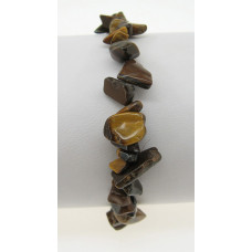 7 Inch Stretch Chip Bracelet - Tiger Eye  -10 pcs pack