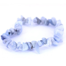 7 Inch Stretch Chip Bracelet - Aquamarine  -10 pcs pack