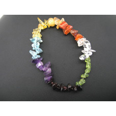 7 Inch Stretch Chip Bracelet - Chakra Translucent  -10 pcs pack