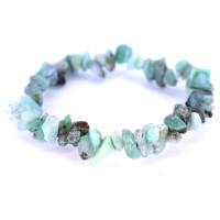 7 Inch Stretch Chip Bracelet - Chrysoprase  -10 pcs pack