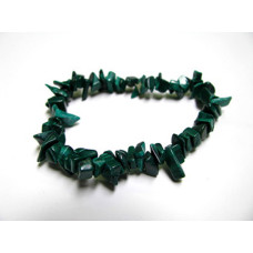 7 Inch Stretch Chip Bracelet - Malachite  -10 pcs pack