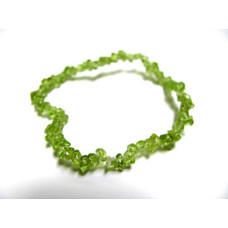 7 Inch Stretch Chip Bracelet - Peridot  -10 pcs pack